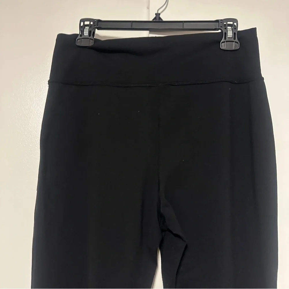 LULULEMON Black Foldover Waist Drawstring Slim Leg Fitness Yoga Pant Size 10T